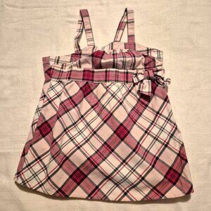Gymboree girls size 7 tank top 2006 pink red white plaid School girl Rocks VVGUC